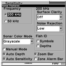 EAGLE FISHMARK 320 - Frequency (Change Transducer Frequency) (SeaFinder 320DF only) - 1