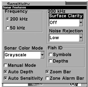 EAGLE FISHMARK 320 - To adjust the Surface Clarity level: - 1