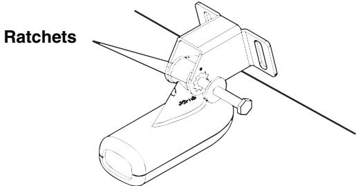 EAGLE FISHMARK 320 - Aligning the transducer on the transom. - 1
