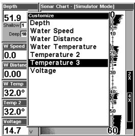 EAGLE FISHMARK 480 - Customizing the Digital Data/Chart Screen - 2