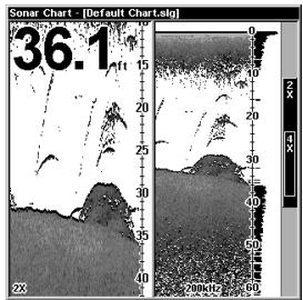 EAGLE FISHMARK 480 - Split Zoom Sonar Chart - 1