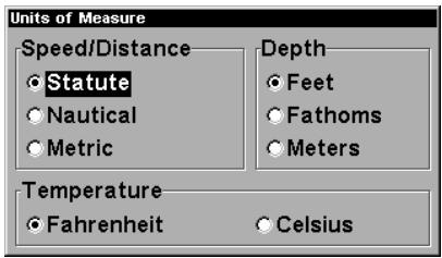 EAGLE SEAFINDER 480DF - Units of Measure - 1