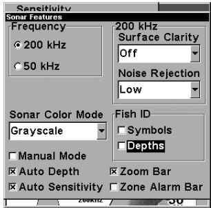 EAGLE SEAFINDER 480DF - To turn on FishTrack: - 1
