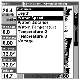 EAGLE SEAFINDER 480DF - Customizing the Digital Data/Chart Screen - 1