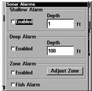 EAGLE SEAFINDER 480DF - Alarms - 1