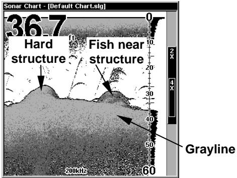 EAGLE SEAFINDER 480DF - To adjust the Grayline level: - 2