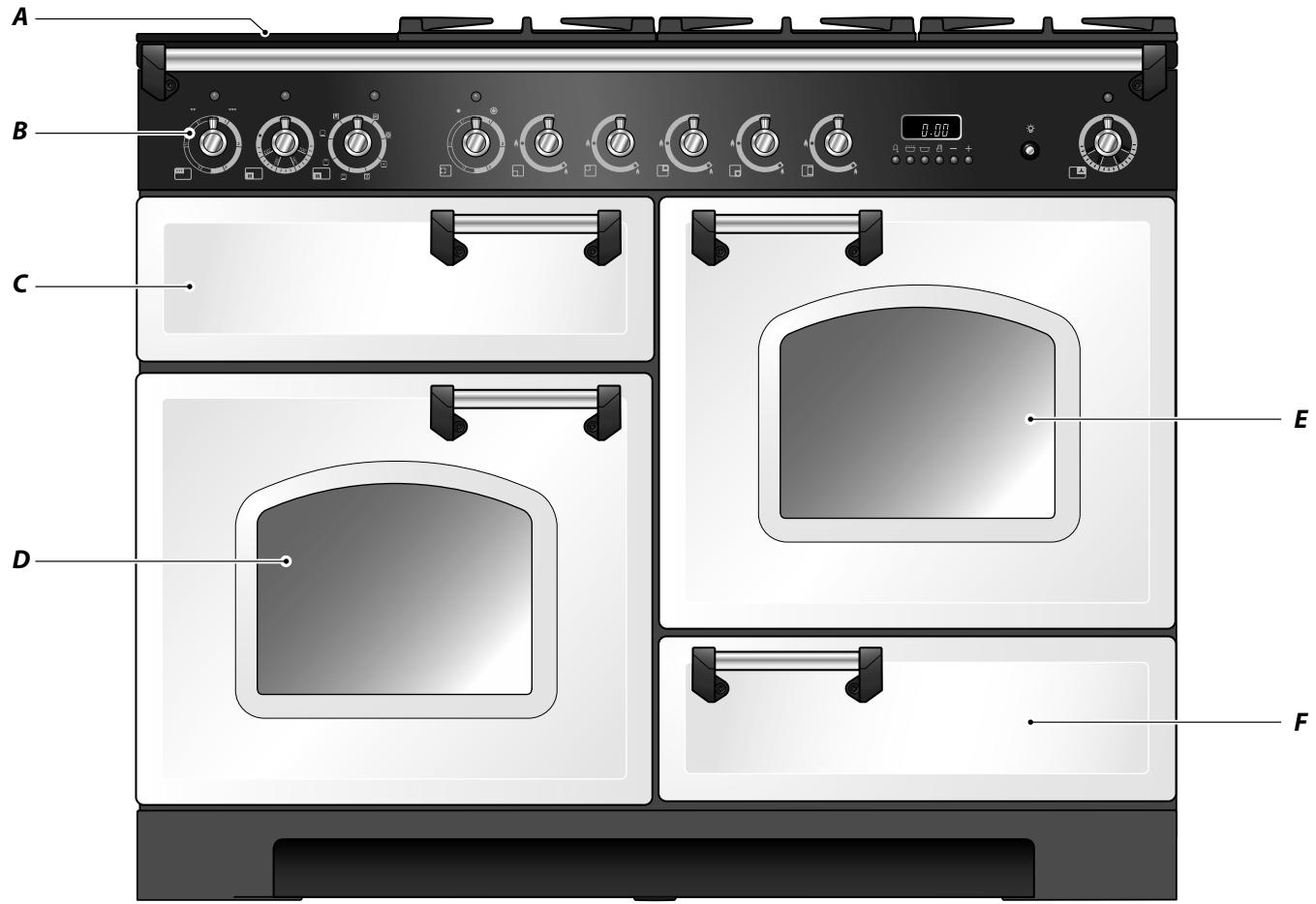 FALCON PIANO DE CUISSON CLASSIC DELUXE 110 - Vue d'Ensemble de la Cuisinière - 1