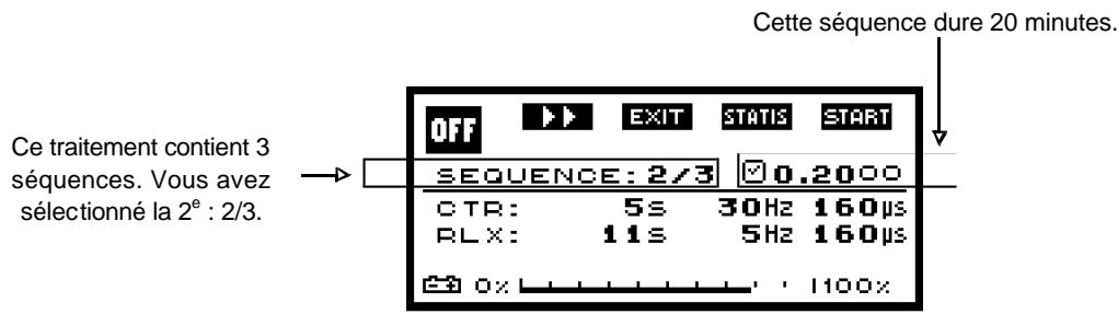 COMPEX -2 - b) Ecran "SEQUENCE" - 2