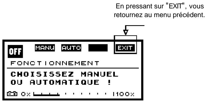COMPEX -2 - b) Sélection du mode de fonctionnement - 1