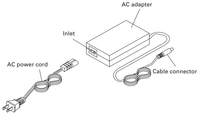 CITIZEN CT-S280 - Connecting the AC Adapter and AC Power Cord - 1