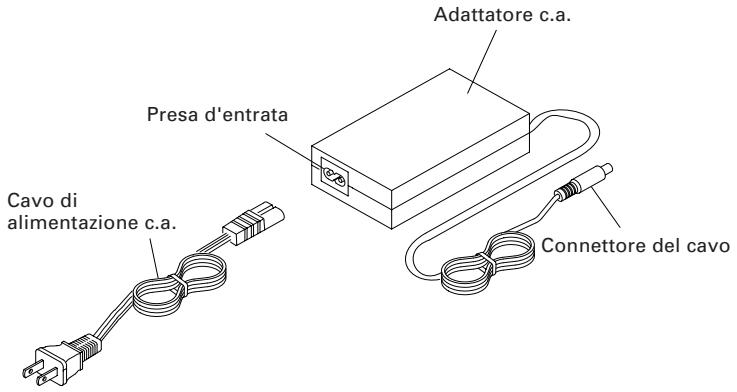 CITIZEN CT-S280 - Collegamento dell'adattatore c.a. e del cavo di alimentazione - 1