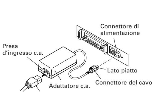 CITIZEN CT-S300 - Collegamento dell'adattatore c.a. e del cavo di alimentazione - 1