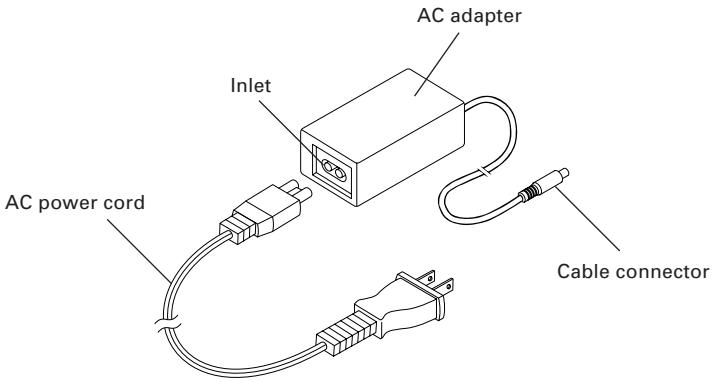 CITIZEN CT-S281 - Connecting the AC Adapter and AC Power Cord - 1