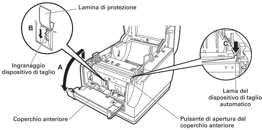 CITIZEN CT-S651 - Rimozione del blocco del dispositivo di taglio (2) - 1
