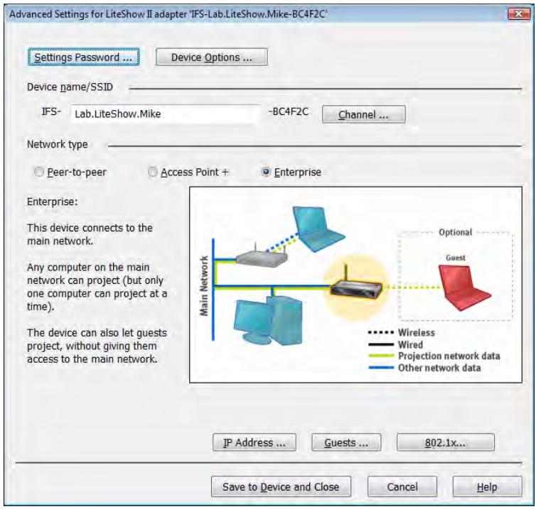 INFOCUS LITESHOW II - Enterprise specific Advanced settings - 1