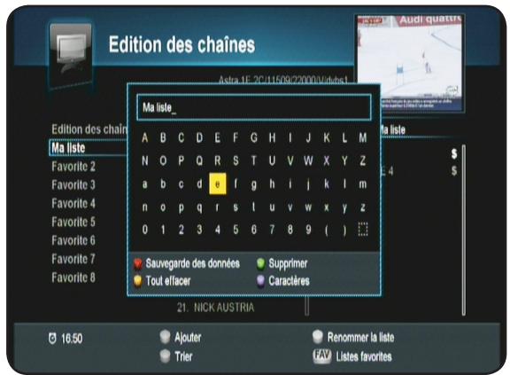 OPTEX ORS 9972 - B) renommer la liste - 1