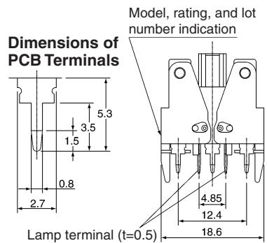 OMRON A165K - Lighted Models with PCB Terminals - 1