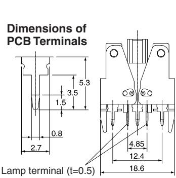 OMRON A165W - Models with PCB Terminals - 3