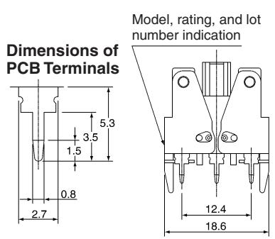 OMRON A165W - Non-lighted Models with PCB Terminals - 1