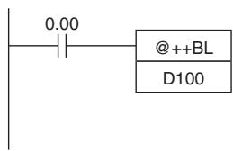 OMRON CP1E - - Operation of @ ++B(594)/@ ++BL(595) - 3
