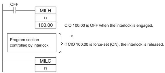 OMRON CP1E - - Controlling Interlock Status from a Programming Device - 1