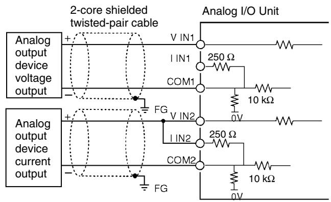 OMRON CPM1 - Analog Input Wiring - 1