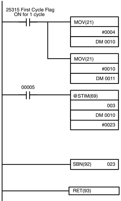 OMRON CPM1 - Application Example (Scheduled Interrupt Mode) - 1