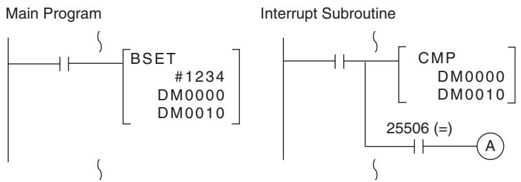 OMRON CQM1H-CPU - 1-4-2 Processing the Same Memory Locations with the Main Program and Interrupt Subroutines - 4