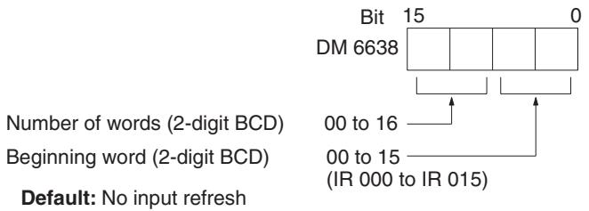 OMRON CQM1H-CPU - Input Refresh Word Settings (DM 6638) - 1