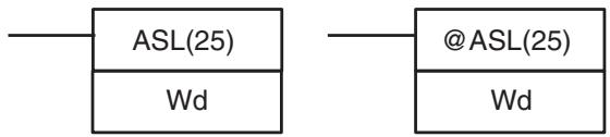 OMRON CQM1H-CPU - 5-17-3 ARITHMETIC SHIFT LEFT - ASL(25) - 1