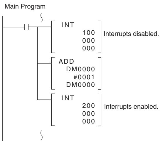OMRON CQM1H-CPU - 1-4-2 Processing the Same Memory Locations with the Main Program and Interrupt Subroutines - 3