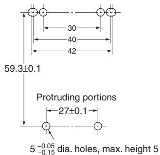 OMRON D4BS - Mounting Dimensions (M5) - 2