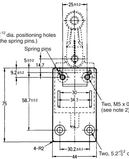 OMRON D4C - Special Mounting Plates (Plates are not provided with Limit Switches.) - 8