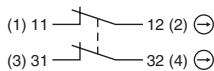 OMRON D4N - Disposition des contacts - 2
