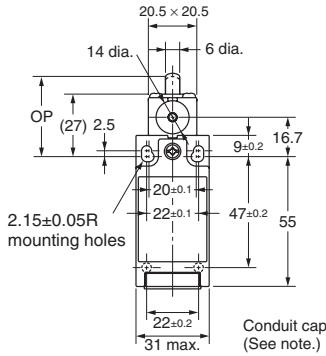 OMRON D4N-R - Dimensions (Unit: mm) - 3