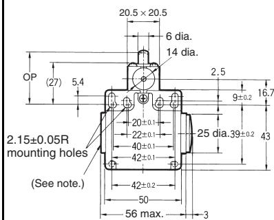 OMRON D4N-R - Dimensions (Unit: mm) - 5