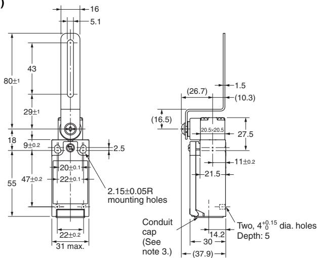 OMRON D4NH - Arm Lever Type with 1 Conduit - 2