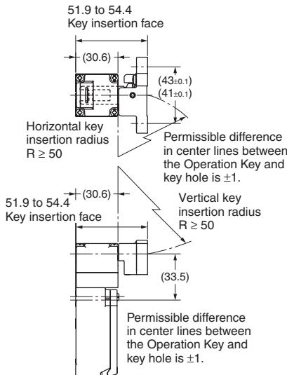 OMRON D4NS - With Operation Key Inserted (Relationship between Insertion Radius and Insertion Hole) - 11