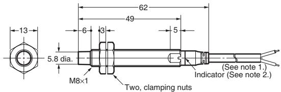 OMRON E2A - Pre-wired Models (Non-shielded) - 10