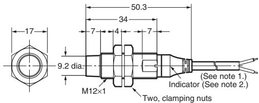 OMRON E2A - Pre-wired Models (Non-shielded) - 3