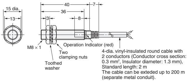 OMRON E2F-Y - Pre-wired Models (Shielded) - 1