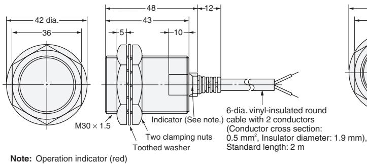 OMRON E2F-Y - Pre-wired Models (Unshielded) - 6
