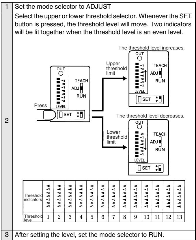 OMRON E3M-V - Threshold Level Adjustments - 1