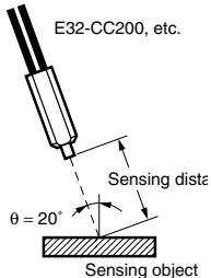 OMRON E3MC - Definition of Sensing Distance of a Reflective Fiber - 1