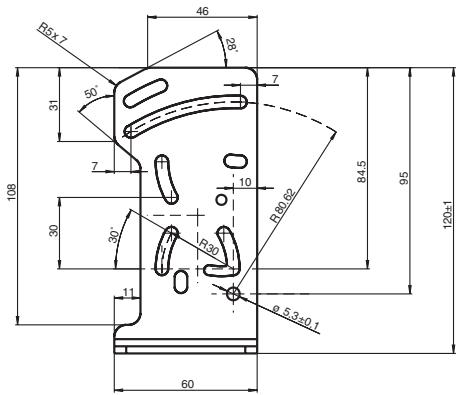 OMRON E3NT-R - 3-4-3 Universal mounting bracket E39-EL1 (order separately) - 1