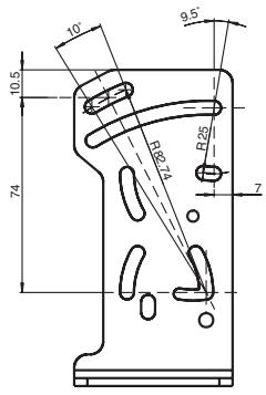 OMRON E3NT-R - 3-4-3 Universal mounting bracket E39-EL1 (order separately) - 2