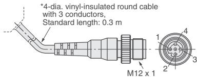 OMRON E3ZM - M12 Pre-wired Connector (E3ZM-□□□-M1J - 1