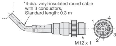 OMRON E3ZM - M12 Pre-wired Connector (E3ZM-□□□-M1J - 1