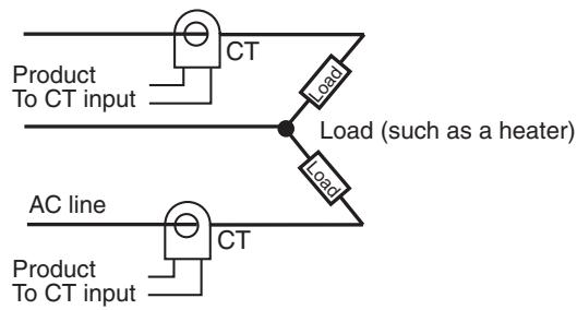 OMRON E5CN-H - - Delta connecting lines: Refer to the following diagram for CT installation positions. - 3