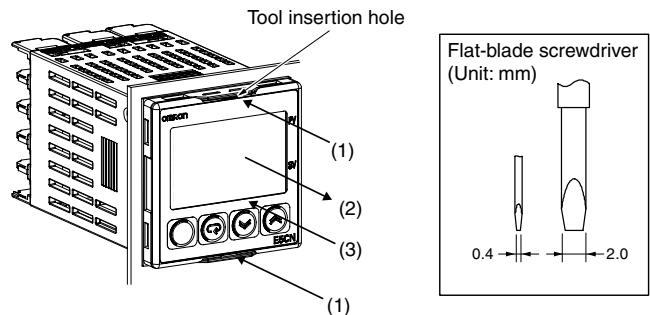 OMRON E5CN-U - Removing the Temperature Controller from the Case - 1